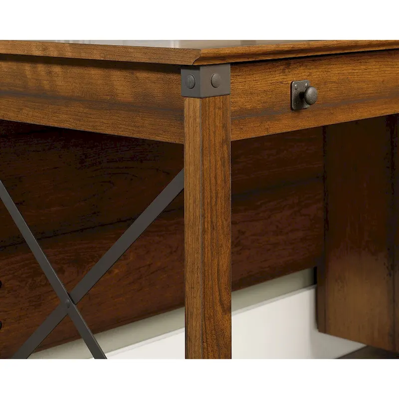 Bureau 3 tiroirs pour la maison avec rangement pour dossiers et quincaillerie en fer forgé