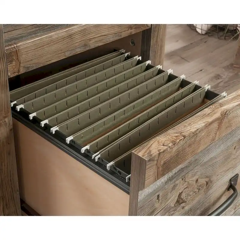 Bureau 3 tiroirs pour la maison avec rangement pour dossiers et quincaillerie en fer forgé