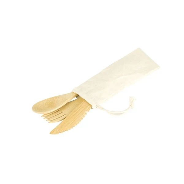 3 couverts réutilisables bambou Pebbly