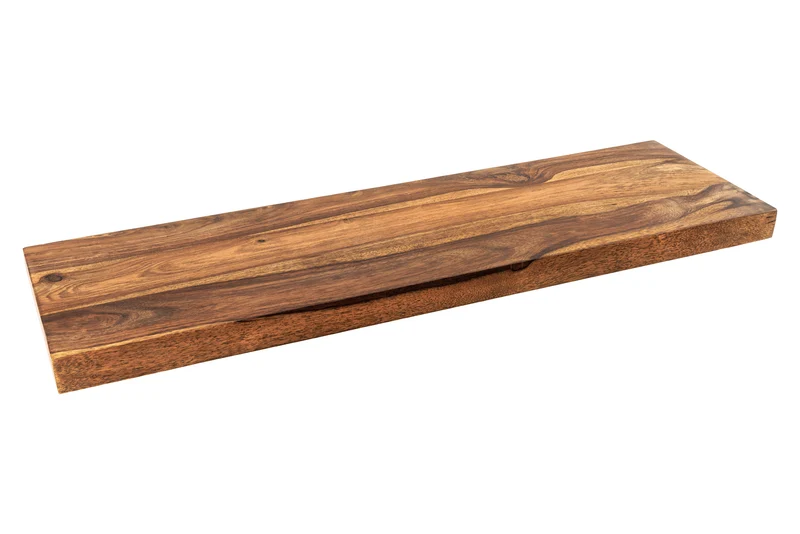 Etagère murale solide PURE 80cm finition pierre marron étagère enfichable en bois de Sesham
