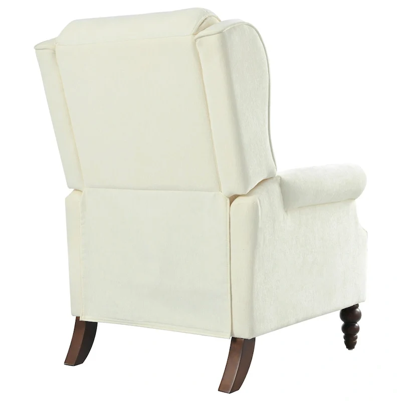 Fauteuil inclinable Wingback avec clous décoratifs et pieds en bois