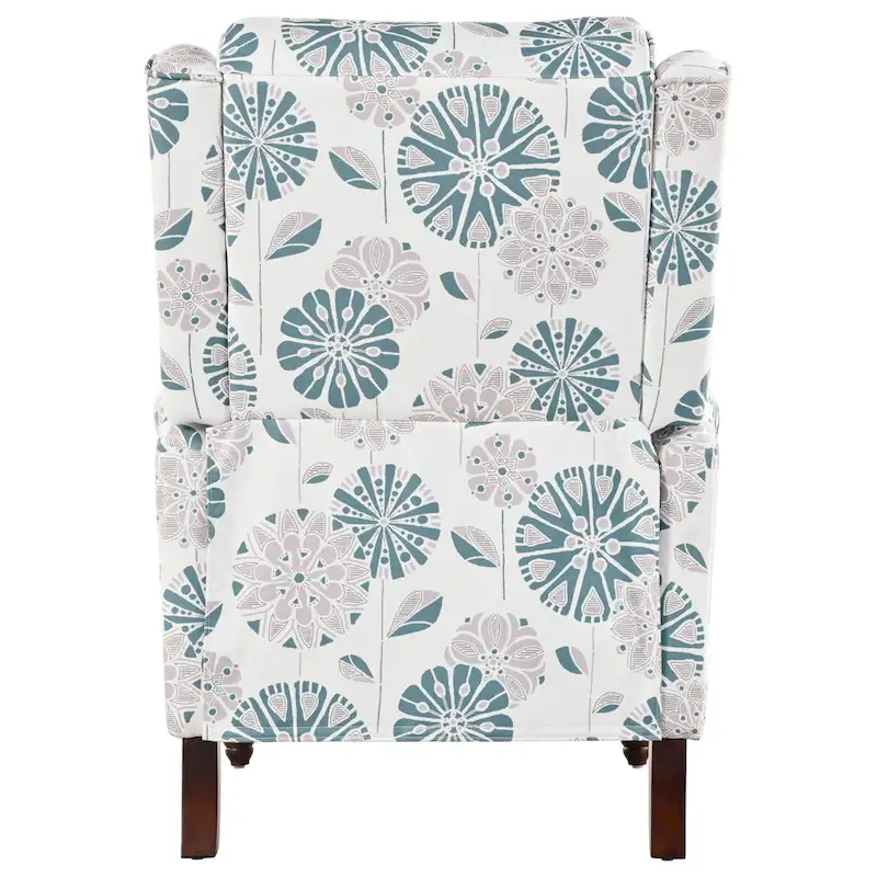 Fauteuil inclinable Wingback avec clous décoratifs et pieds en bois