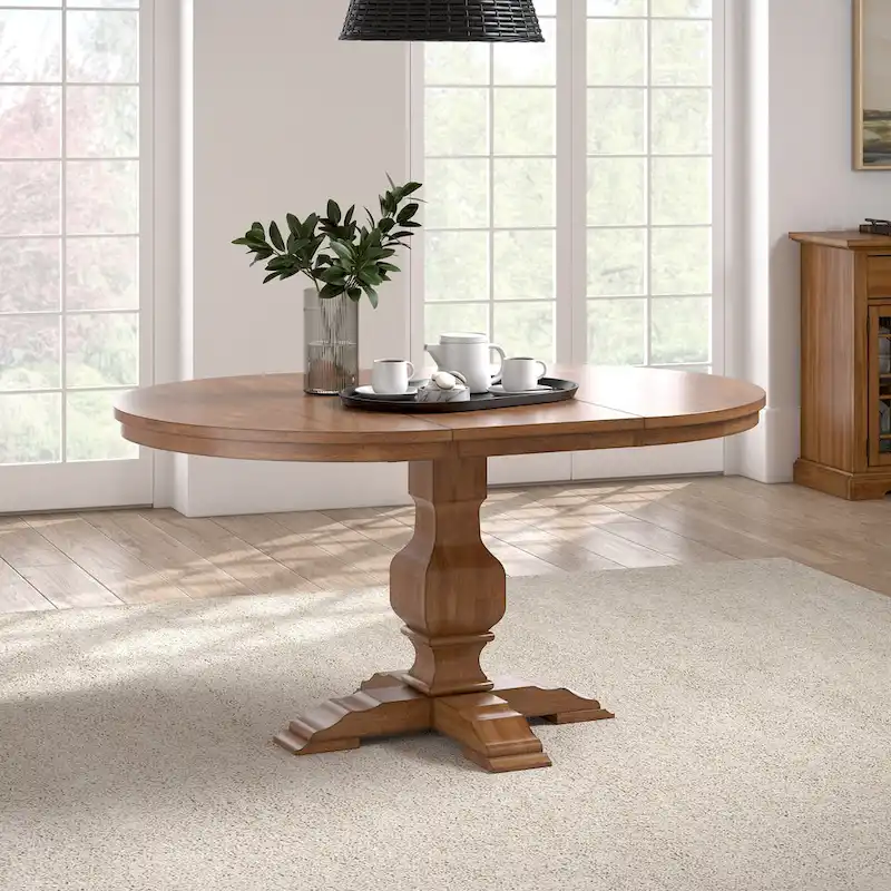 Table à manger ovale extensible – Pied central