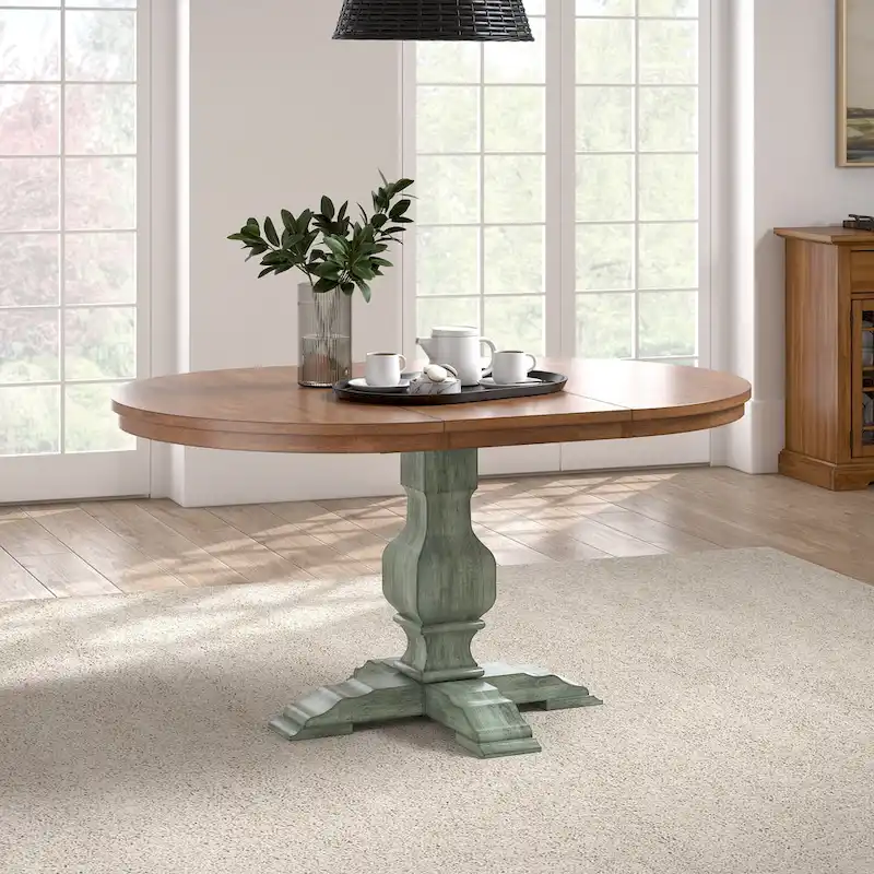 Table à manger ovale extensible – Pied central