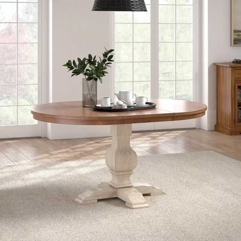 Table à manger ovale extensible – Pied central
