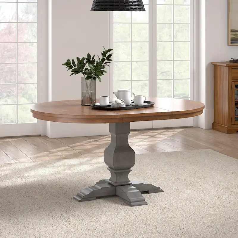 Table à manger ovale extensible – Pied central