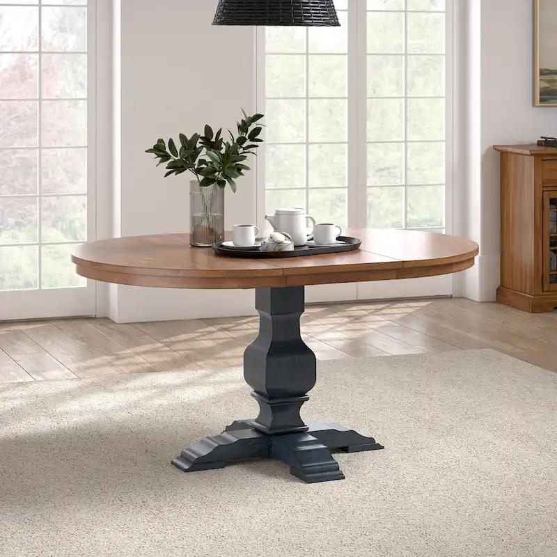 Table à manger ovale extensible – Pied central