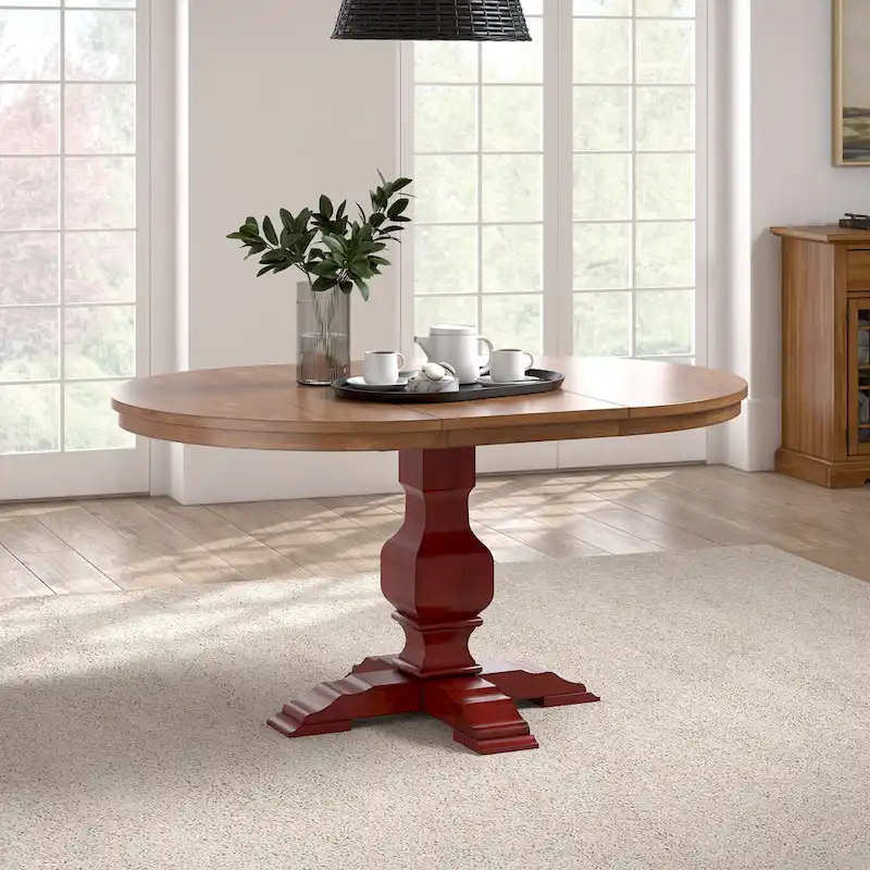 Table à manger ovale extensible – Pied central