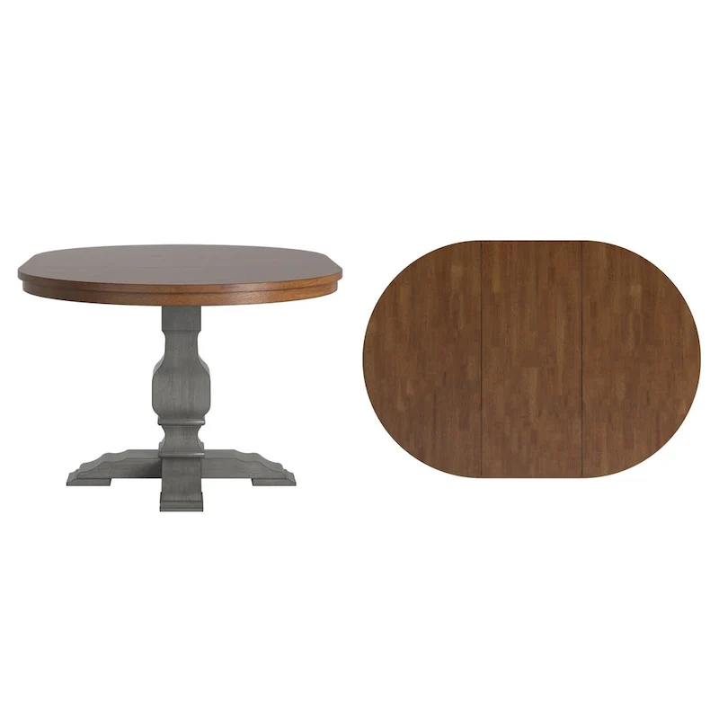 Table à manger ovale extensible – Pied central
