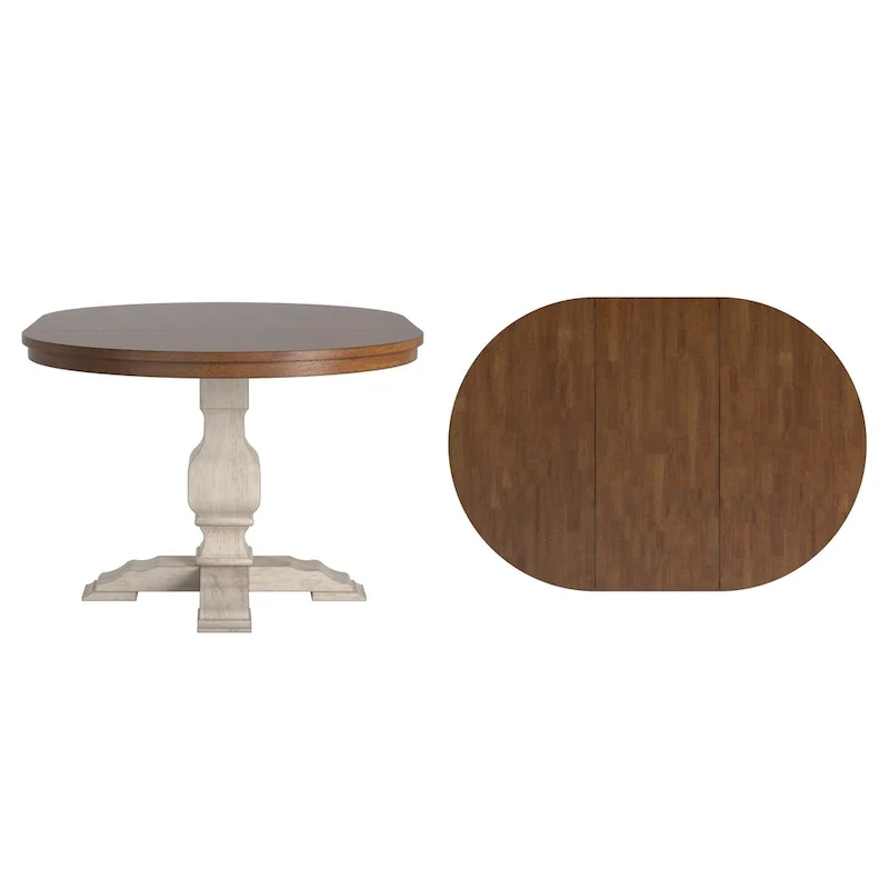 Table à manger ovale extensible – Pied central