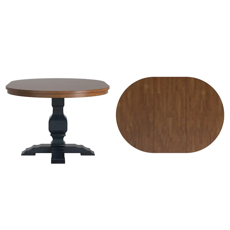 Table à manger ovale extensible – Pied central
