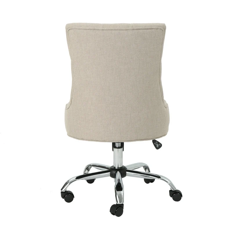 Fauteuil de bureau pivotant capitonné avec vérin à gaz et piètement chromé à roulettes