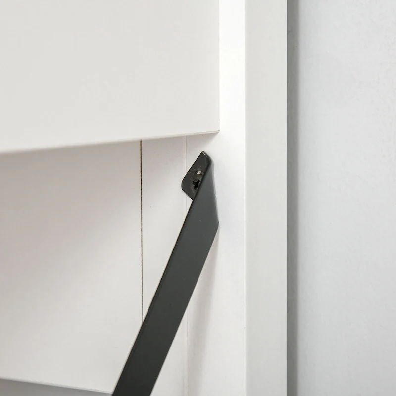 Bureau informatique de ferme avec huche, armoire à 2 portes et 8 étagères ouvertes