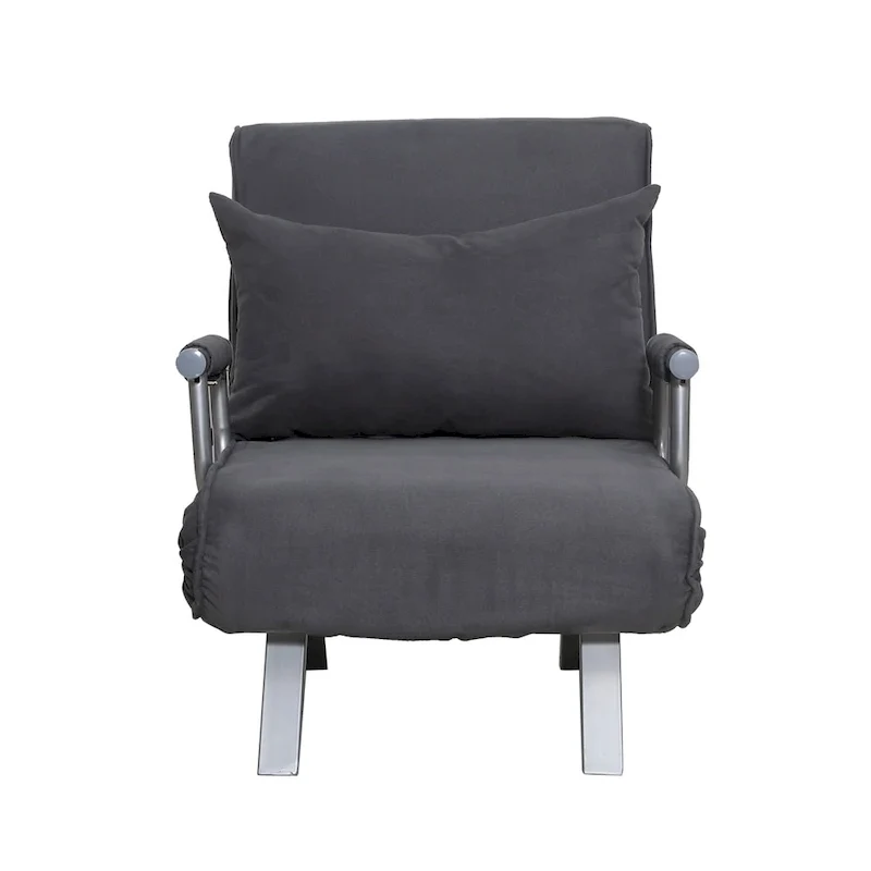 Causeuse futon 5 positions avec housse amovible en faux suède et 2 oreillers