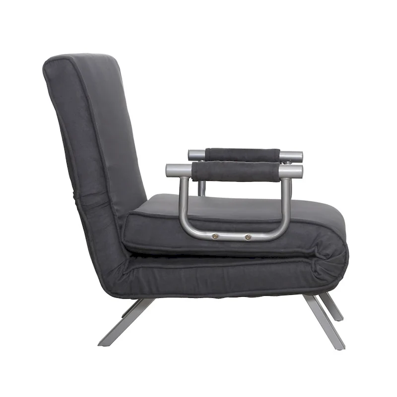 Causeuse futon 5 positions avec housse amovible en faux suède et 2 oreillers