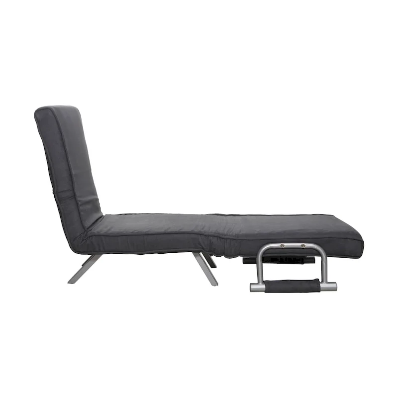 Causeuse futon 5 positions avec housse amovible en faux suède et 2 oreillers