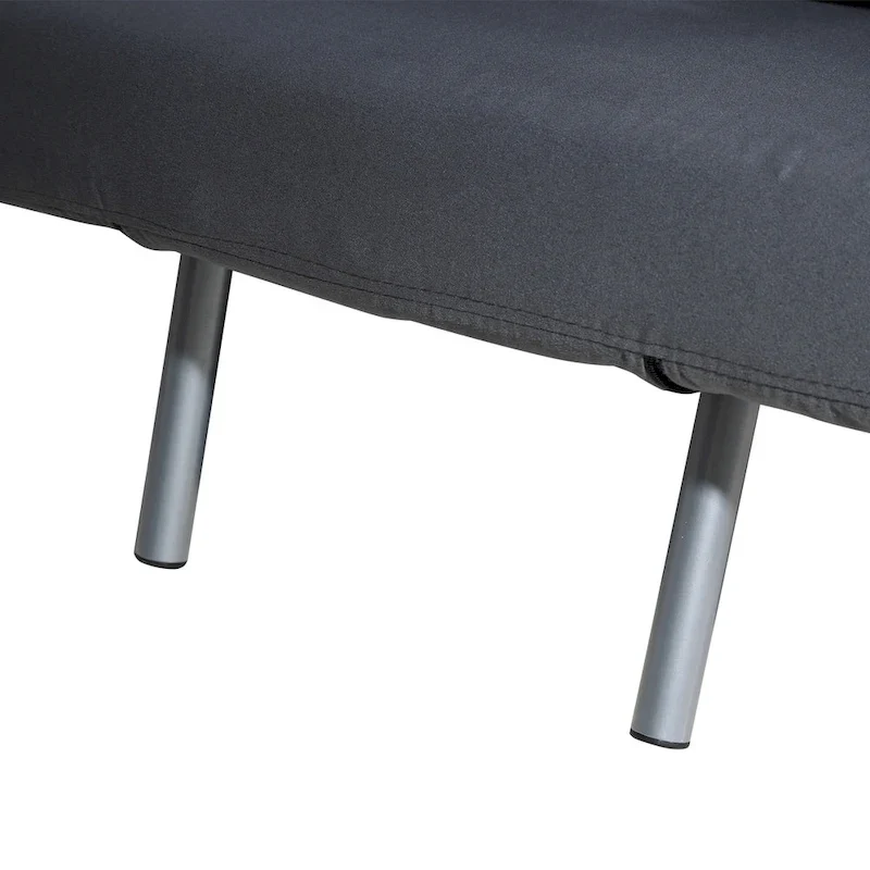 Causeuse futon 5 positions avec housse amovible en faux suède et 2 oreillers