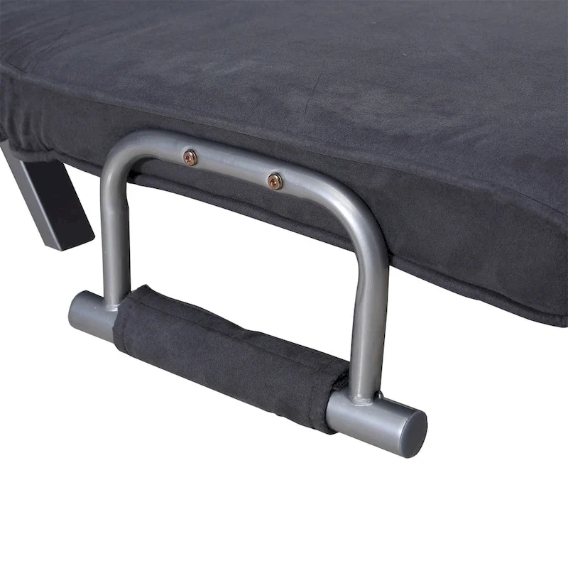 Causeuse futon 5 positions avec housse amovible en faux suède et 2 oreillers