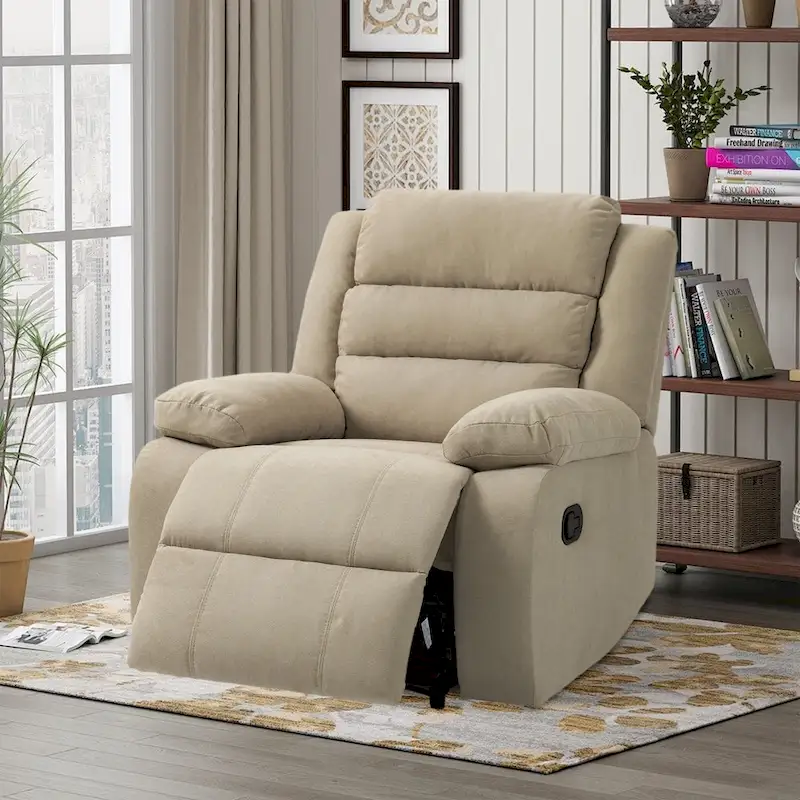 Fauteuil inclinable manuel avec inclinaison à 155 degrés et coussin à ressorts haute densité