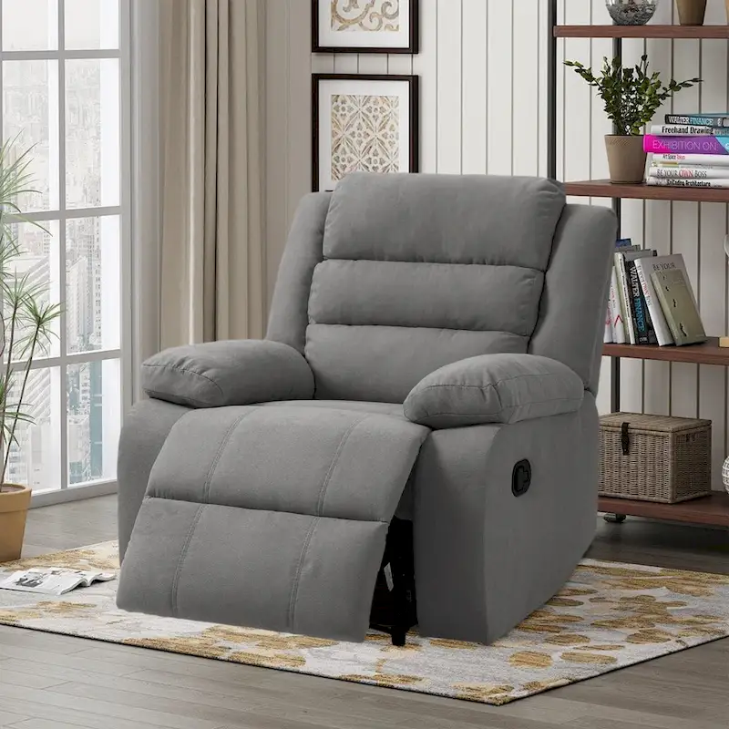 Fauteuil inclinable manuel avec inclinaison à 155 degrés et coussin à ressorts haute densité