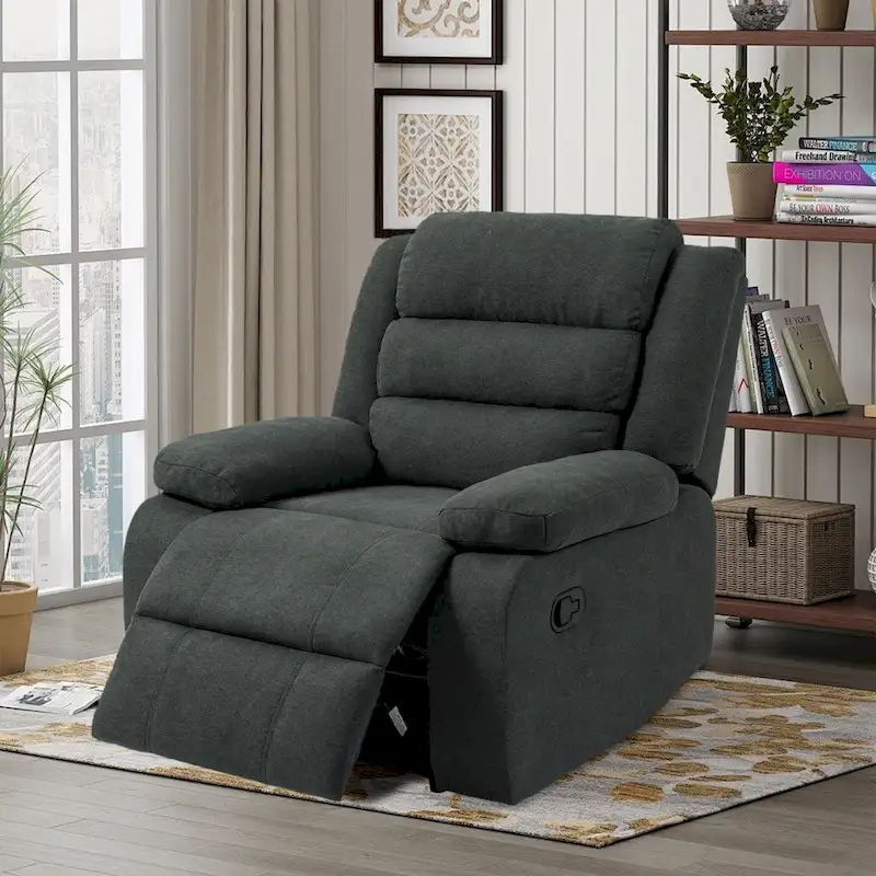 Fauteuil inclinable manuel avec inclinaison à 155 degrés et coussin à ressorts haute densité