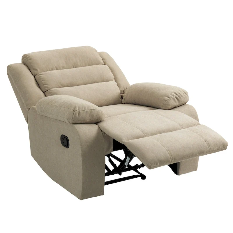 Fauteuil inclinable manuel avec inclinaison à 155 degrés et coussin à ressorts haute densité