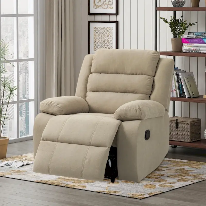 Fauteuil inclinable manuel avec inclinaison à 155 degrés et coussin à ressorts haute densité