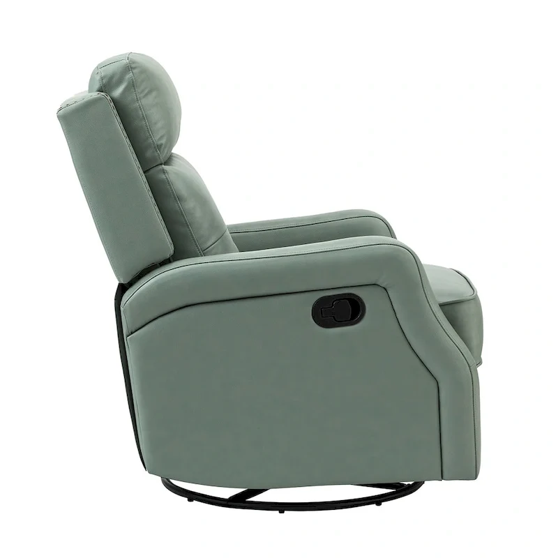 Fauteuil inclinable pivotant à 360 degrés avec dossier capitonné, garniture cloutée et base métallique
