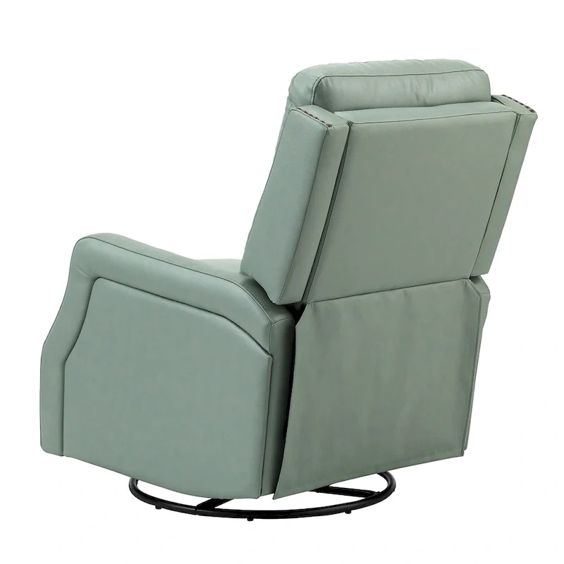 Fauteuil inclinable pivotant à 360 degrés avec dossier capitonné, garniture cloutée et base métallique