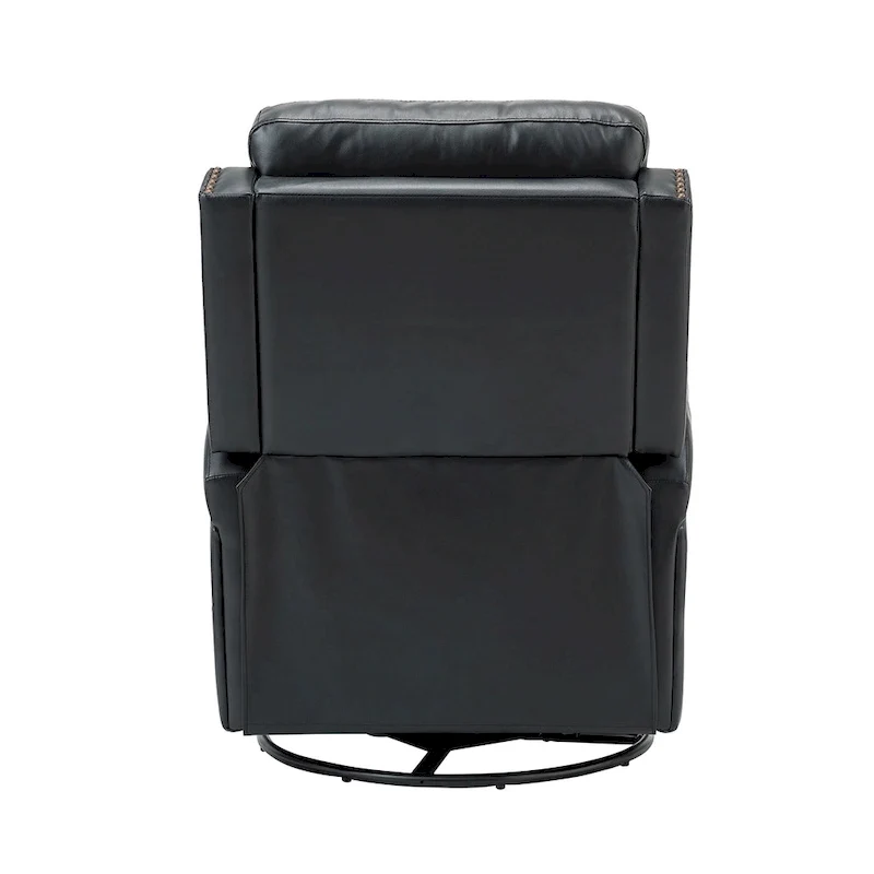 Fauteuil inclinable pivotant à 360 degrés avec dossier capitonné, garniture cloutée et base métallique