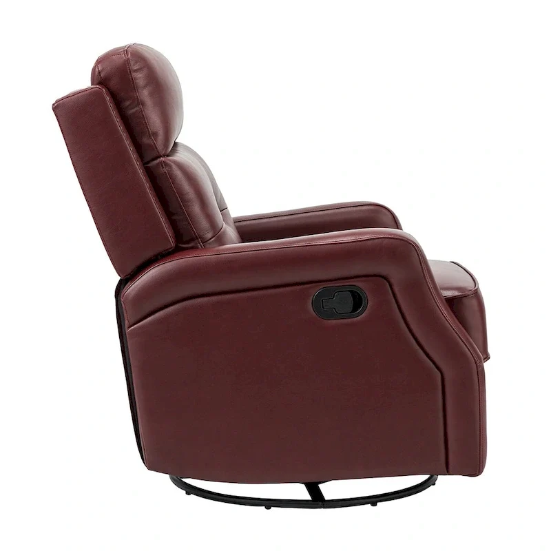 Fauteuil inclinable pivotant à 360 degrés avec dossier capitonné, garniture cloutée et base métallique