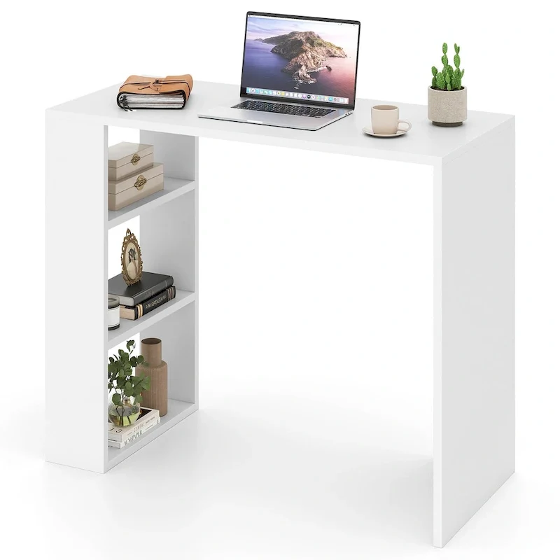 Bureau compact de 36 pouces avec 3 étagères ouvertes et kit anti-basculement
