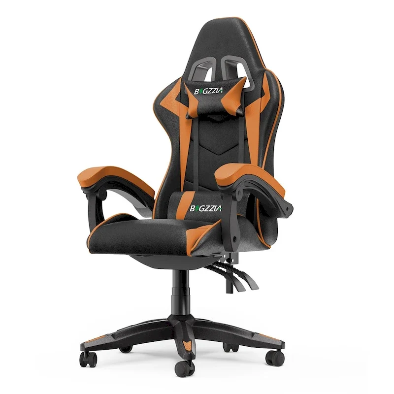 Chaise de jeu ergonomique à dossier haut avec accoudoirs, appui-tête et support lombaire réglables