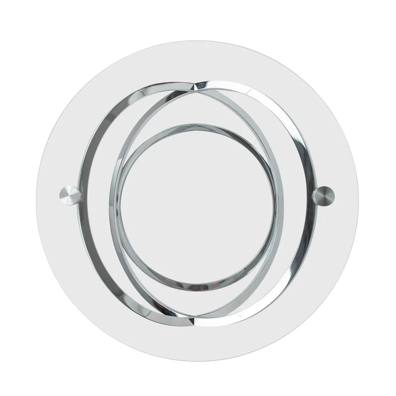 Table basse ronde en verre trempé avec piètement croisé sculptural – 80 cm