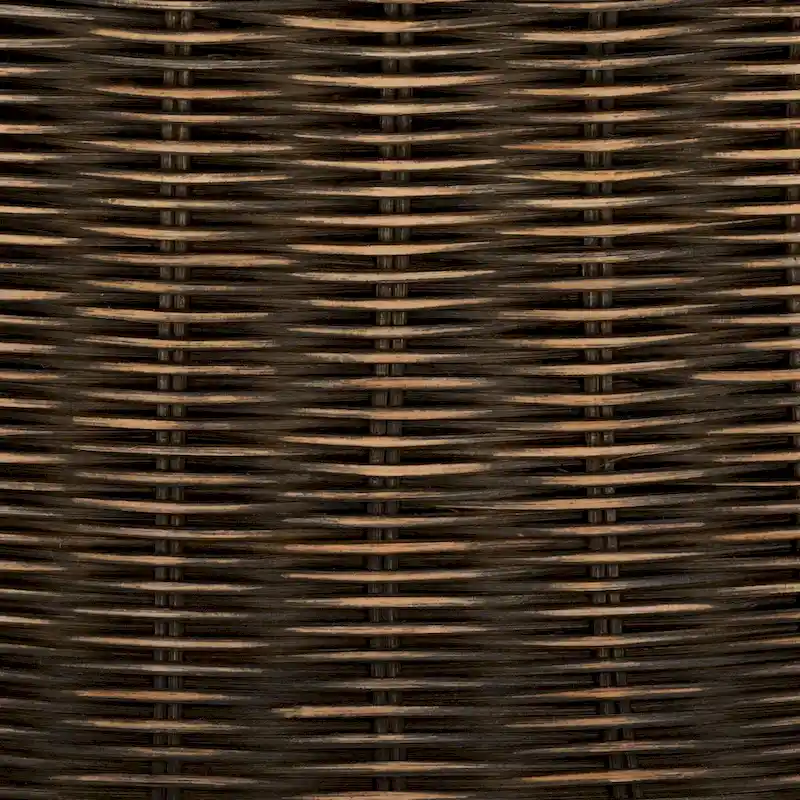 Ottoman de cocktail en rotin tressé – Design concave discret pour usage intérieur