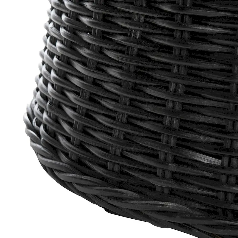 Ottoman de cocktail en rotin tressé – Design concave discret pour usage intérieur