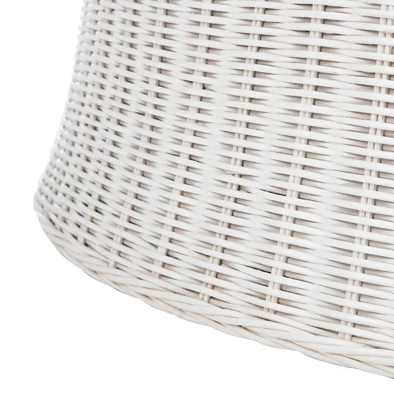 Ottoman de cocktail en rotin tressé – Design concave discret pour usage intérieur
