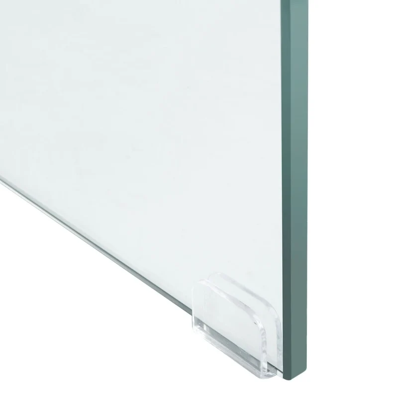 Table basse rectangulaire moderne en verre avec étagère inférieure – 43 x 24 x 17 po