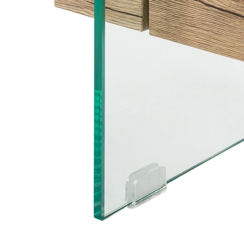 Table basse rectangulaire moderne en verre avec étagère inférieure – 43 x 24 x 17 po