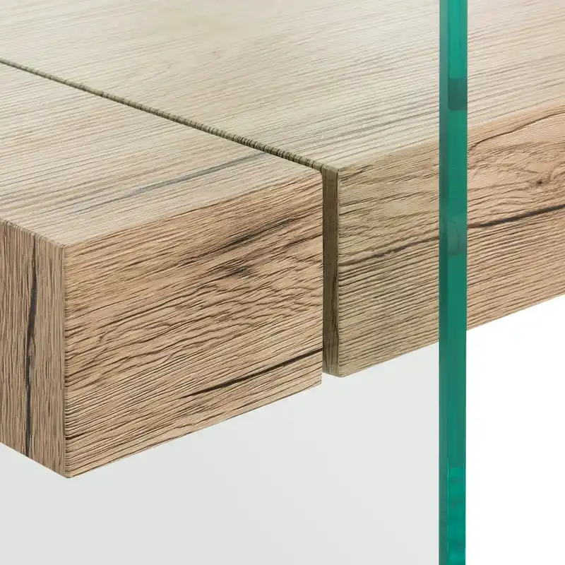 Table basse rectangulaire moderne en verre avec étagère inférieure – 43 x 24 x 17 po