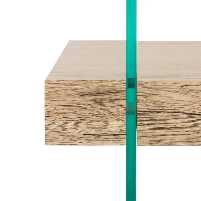 Table basse rectangulaire moderne en verre avec étagère inférieure – 43 x 24 x 17 po