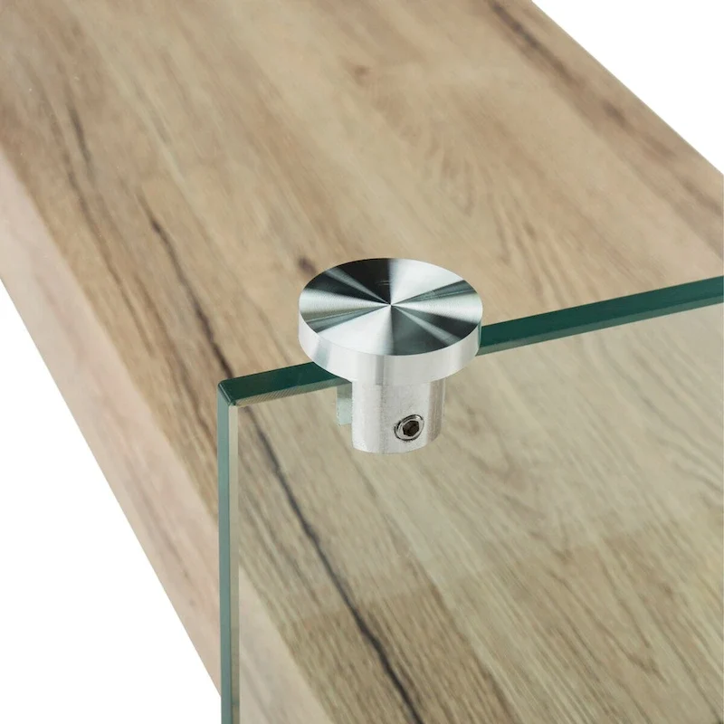 Table basse rectangulaire moderne en verre avec étagère inférieure – 43 x 24 x 17 po