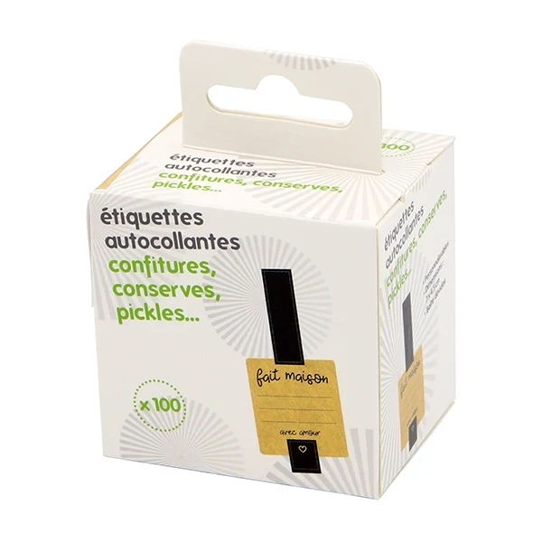 100 étiquette autocollante carrée avec bandes scellées