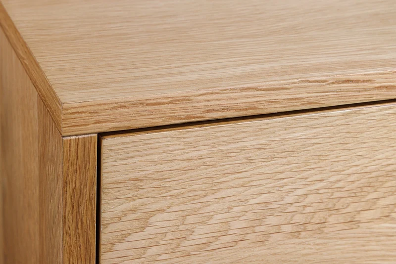Buffet TV massif LIVING EDGE 160cm bord en chêne naturel avec pieds en épingle à cheveux