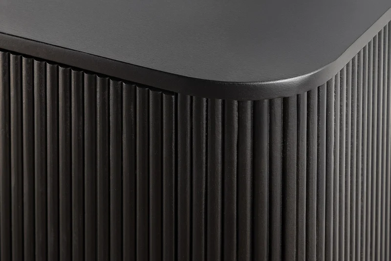 Buffet massif GATSBY 160cm noir doré bois de manguier rétro fait main