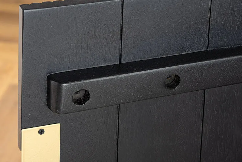 Buffet massif GATSBY 160cm noir doré bois de manguier rétro fait main