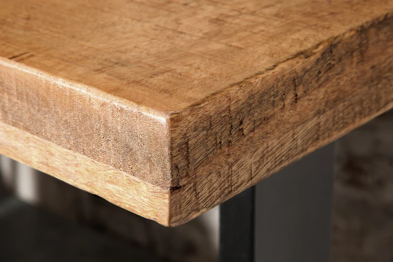 Table de bar solide IRON CRAFT 120cm table de bar en bois de manguier naturel design industriel