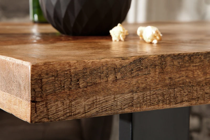 Table de bar solide IRON CRAFT 120cm table de bar en bois de manguier naturel design industriel