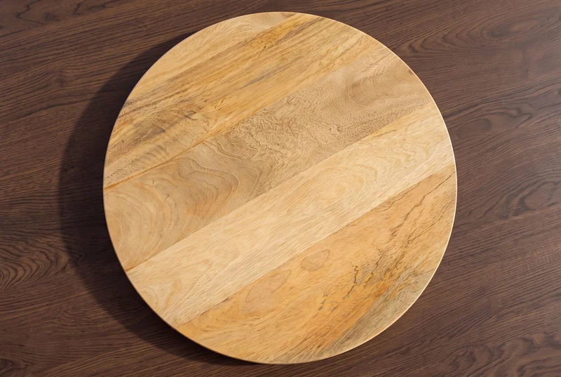 Plateau tournant MAKASSAR 50cm naturel bois de manguier massif fait main