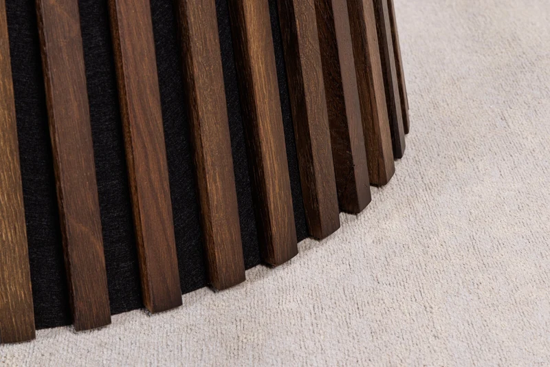 Table à manger ronde VALHALLA WOOD 140cm piètement colonne en chêne fumé